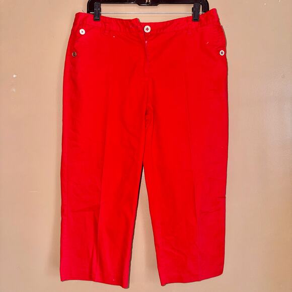 Zac & Rachel Women's Capri Red Flat Front Pants - Size 10 - Picture 5 of 7